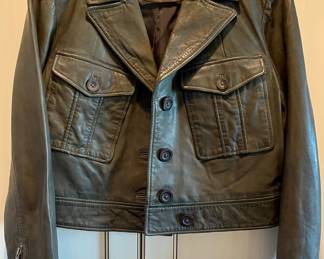 Avec Les Filles Leather Ladies Jacket Size Small Petite 