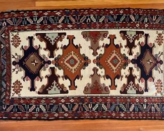 Vintage Hand Woven Wool Afghani Tribal 47" X 82" Area Rug