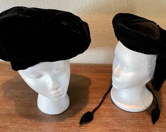The Original Haleya's Hats Black Velvet Renaissance Style Hat, Plumed Men's Musketeer , Women's Tie
