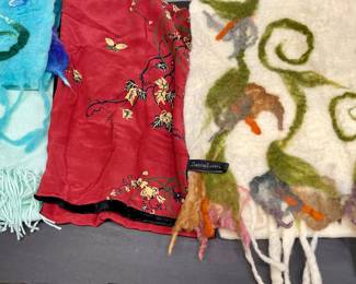 US Patagonia Large And Small Hand Woven Scarves, Zazou Luxe 100 Percent Silk Lined Scarf, Nouvelle Pachemire