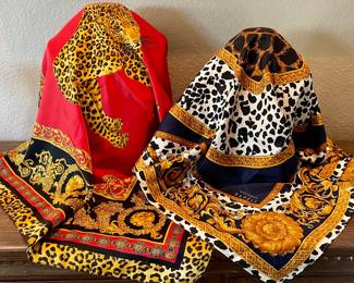 Adrianna Papell Silk Scarf & Silk Leopard Scarf 