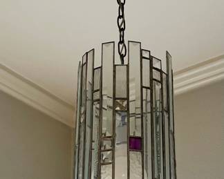 Mid Century Hand Made Stained Art Glass By Sammy Fox Plug In Fixture