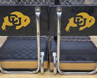 Vintage Pair Of CU Boulder Padded Folding Stadium Seats