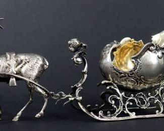 Lot 446 SILVER STAG WITH SLEIGH