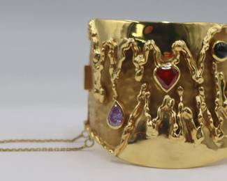 Lot 461 18KT GOLD GEM BRACELET