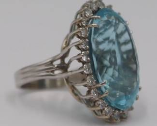 Lot 503 AQUAMARINE DIAMOND RING