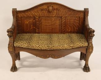 Lot 370 VICTORIAN GRIFFIN BENCH