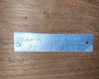 Maker's tag from 1975