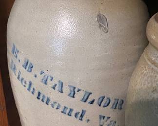 Cobalt Stamped E.B. Taylor Richmond Va. Whiskey Jug