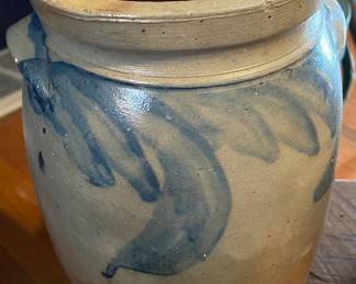 Lots of Cobalt Decorated Stoneware Pottery