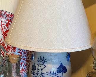 Cobalt Decorated Lamp