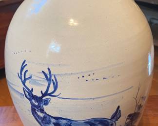 Cobalt Decorated Casey Pottery Jug Marshall Texas