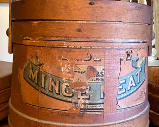 Old Paper Label Mince Meat Firkin