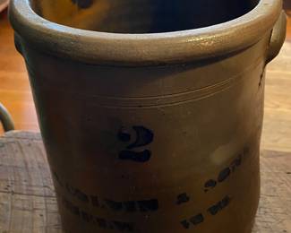 A. Colvin & Sons Jane Lew West Virginia Cobalt Stoneware Pottery Crock