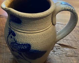 Small Rowe Pottery Cobalt Decorated Creamer