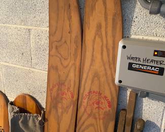 Vintage Pair of Captain Kidd Wooden Skis