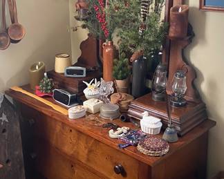 Old Dovetailed Dresser with Mirror