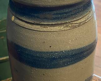 Cobalt Decorated Stoneware Wax Seal Jar