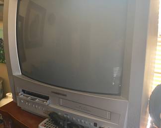 Television with Built-in VHS and DVD Player