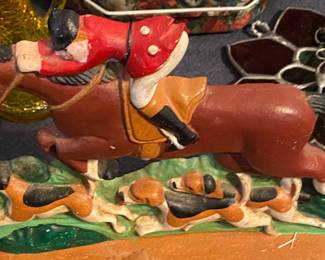 Cast Iron Jockey and Horse Doorstop