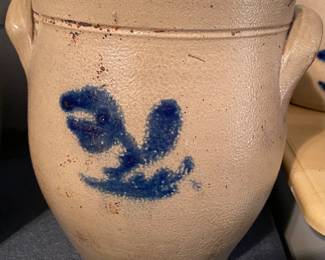 Lots of Cobalt Decorated Stoneware Pottery