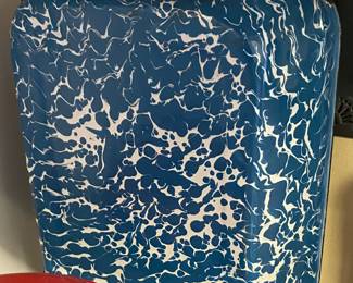 Blue and White Granite Ware Casserole Dish