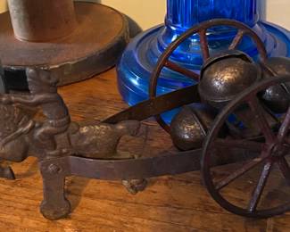 Metal Horse and Rider Push Toy