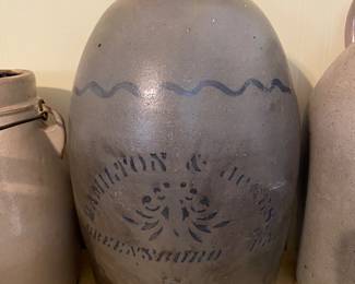 Hamilton & Jacobs Cobalt Decorated Stoneware Jug Greensboro, PA.