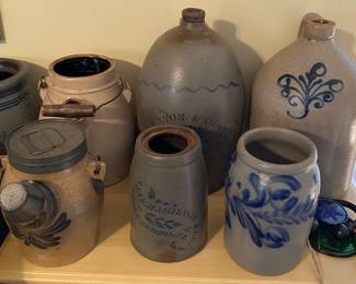 Cobalt Decorated Stoneware Pottery