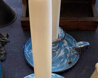 Granite Ware Candle Holders