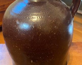 Stoneware Pottery Jug with Coggle Marks