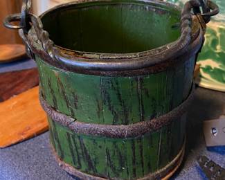 Primitive Wooden and Metal Bucket