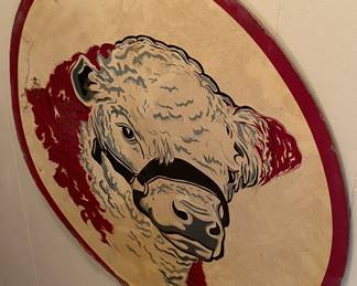 Zook Marked Cow Sign on Board (Not Metal)