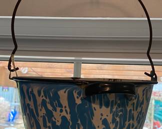 Blue and White Swirl Bucket