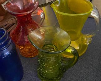 Crackle Glass Pitchers