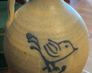Westmoore Pottery Cobalt Bird Decorated Jug