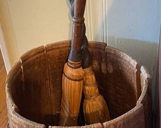 Old Wisk Brooms/Nail Keg