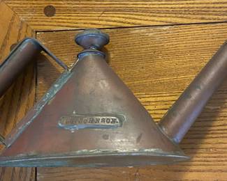 Early Signed L.G. Johnson Copper Oiler Can