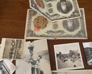 Small Japanese Black and White Photos with Some Labels on Back