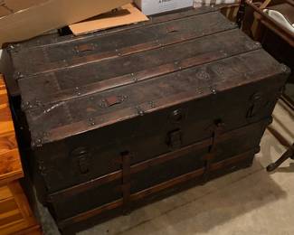 Old Steamer Trunk with Tray