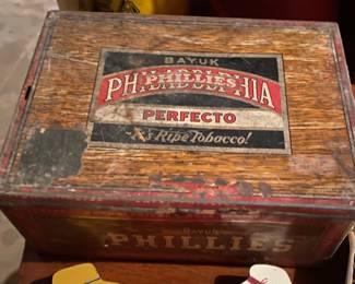 Old Metal Phillies Cigar Box