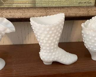 Hobnail Milk Glass Items