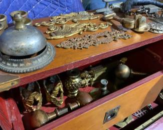 Brass, trim, and metal pieces