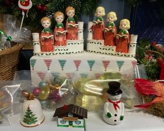 Vintage Christmas, glass ornaments, Spode,  children’s christmas choir