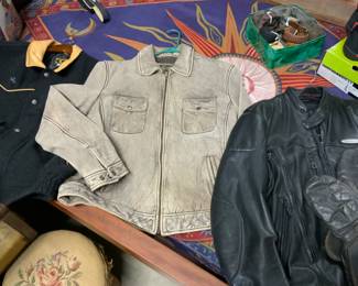 Vintage leather jacket, denim 