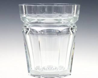 A late 20th century Baccarat "Harcourt Versailles" pattern Crystal ice bucket.  Acid etched "Baccarat France" mark at underside.  Minor wear.  7 1/2" diameter x 9" high overall.