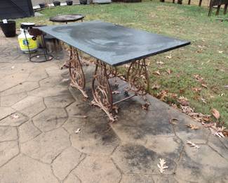 Hand made tables pool side