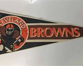 Autographed Brian Brennan Browns Pennant