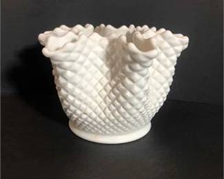 Milk Glass Rose Bowl 