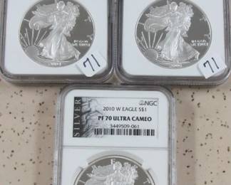 NGC PF 70 West Point Silver Eagles